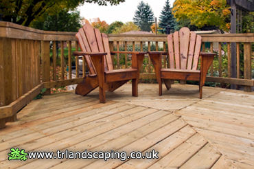 Constructed and Stained Decking Area for Rear Garden
